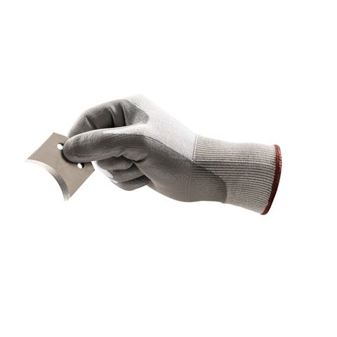 GLOVE WHITE HPPE 13G;GRAY PU PALM COAT - Cut Resistant